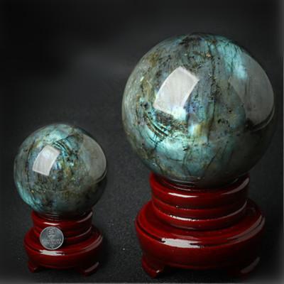 China China China Polished Crystal Crafts Ball Gemstone Feng Shui Round Natural Labradorite Spheres For Business Gift for sale