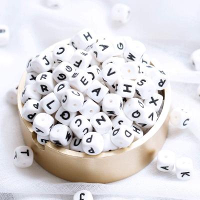 China Amazon Hot Sale 12MM Silicone Beads In 26 Letters Beads Baby Chewable DIY Nursing Necklace Bracelet Jewelry Accessory for sale