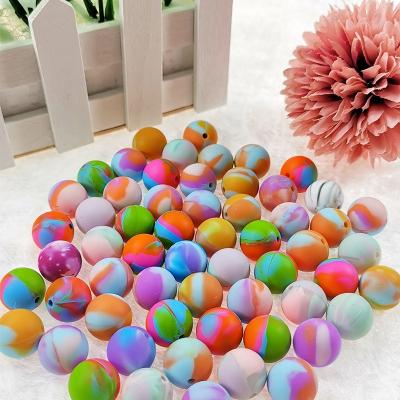 China Amazon Hot Sale Silicone Beads Beads Bpa Free Colorful Volume Loose Beads 9-19mm Round Sensory Toys Teething Food Grade Silicone Beads for sale