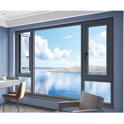 China Hurricane Impact Thermal Double Swing Aluminum Casement Window Aluminum Break Tempered Glass Windows for sale