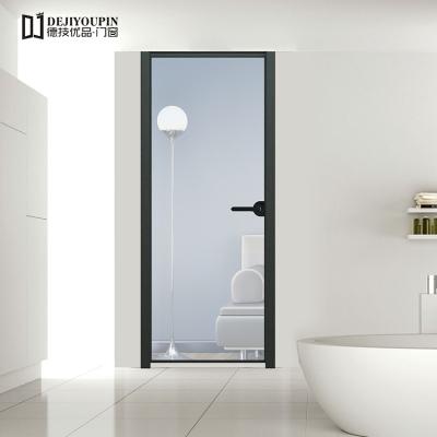 China Modern Narrow View Bathroom Casement Aluminum Interior Glass Door Price for sale