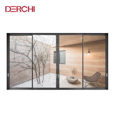 China Patio Windproof Doors Villa Heat Insulation Aluminum Hurricane Sliding Glass Door for sale