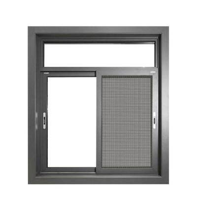 China Sliding interior aluminum sliding window with a fixed top and bottom sliding for sale