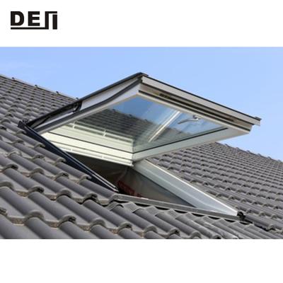 China DEJI Electric Top Hung Windows Automatic Aluminum Power Skylight Glass Roof for sale