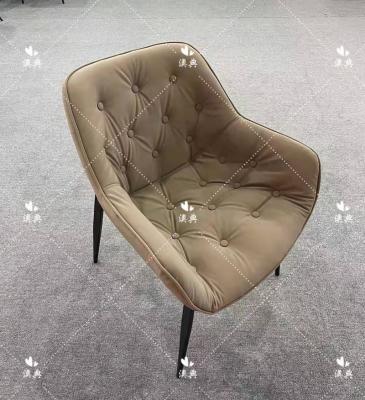 China Modern Modern Living Room Furniture Metal Legs Sofa Chair Dinner Kitchen Leather Upholster Dining Chairs for sale