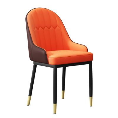 China Modern Modern Metal Legs Furniture High Back Dining Chair With Arm Rest Leather Dining Chairs Restaurant Dining Chair for sale