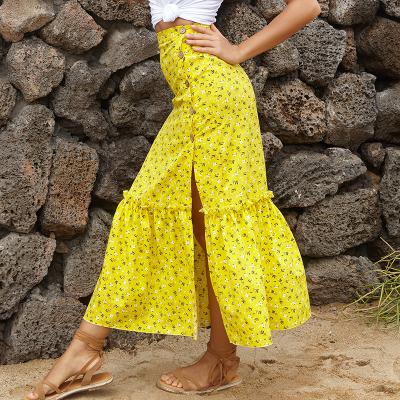 China 2021 Fashion Women Anti-static Equipment Ladies In Skirt Open Legs Pleated Skirt Printed Loose Skirts for sale