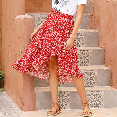 China 2021 women's anti-static tending dots print flower skirt good quality golf skirt women's denim for sale