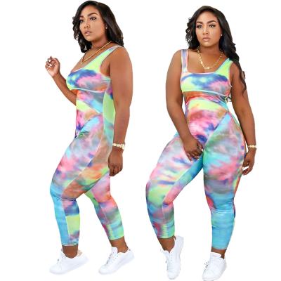 China 2021 new hot plus-size women's fashion sports tank overalls QUICK DRY with gradient color for sale