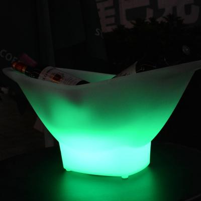 China Modern LED Light Up Beer Vodka Cooler Plastic Ice Bucket With Speaker For Bar for sale