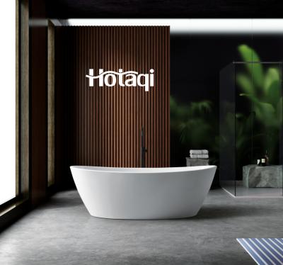 China Modern Hotaqi Freestanding Bathtub Acrylic Simple Bathtub with Slim Overflow Suitable for Project Villa Home cUPC approved for sale