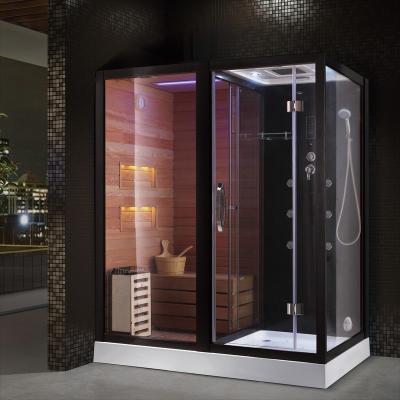 China Computer Control Panel HOTAQI luxury indoor dry  Steam Sauna Room with digital shower part for sale