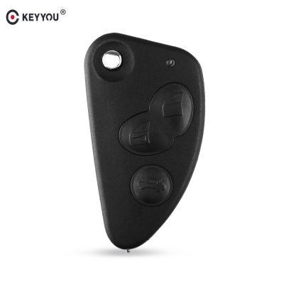 China KEYYOU Plastic Remote Car Key Shell Key Combo Flip Fob Case For Alfa Romeo 147 156 166 GT 3 Buttons SIP22 Replacement Blade for sale