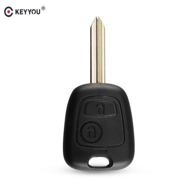 China KEYYOU New Replacement 2 Buttons Plastic Remote Car Key FOB Key Shell Case For Citroen C1 C2 C3 SX9 Saxo Xsara Picasso Berlingo for sale