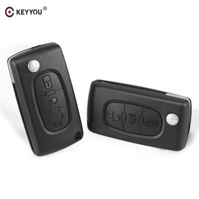 China Replace Car Case KEYYOU Car Master Remote Key Shell Case Fob For Citroen C2 C3 C4 C5 C6 3 Buttons HU83 Blade CE0536 for sale