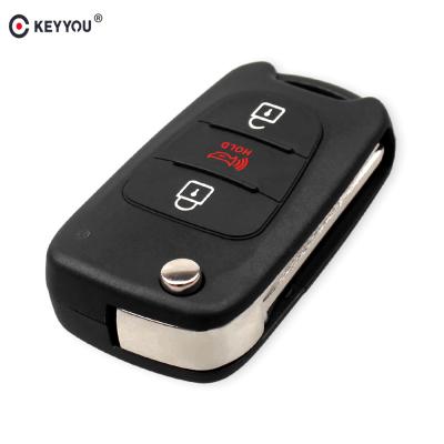 China New ABS KEYYOU 3 Buttons Flip Folding Remote Key Shell For HYUNDAI For KIA SOUL Car Keys Blank Case Cover for sale