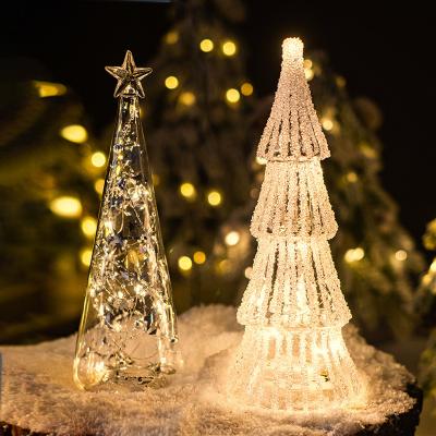 China China Christmas Table Decoration Lighted Lead Glass Christmas Trees For Sale for sale