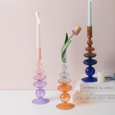 China Home Decoration Our Factory Directly Produces High Quality Borosilicate Color Matching Candlestick for sale