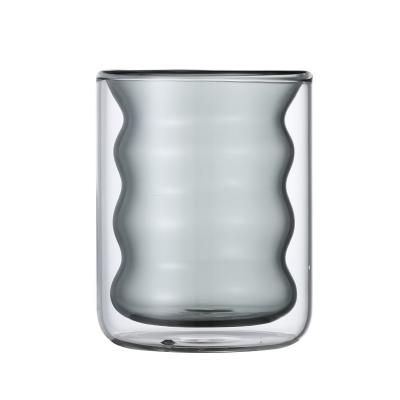 China Design Fashion Glass Cup Viable Creative Glass Cup Small Double Wall for sale