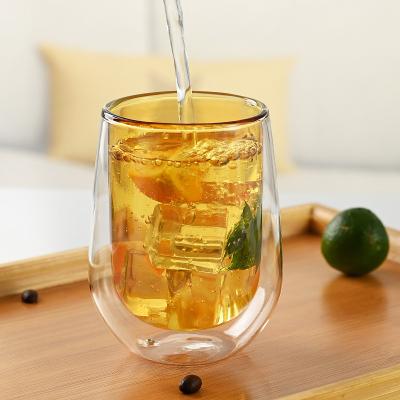 China High Borosilicate Double Wall Glass Coffee Mug Glass Cup Viable Glass Drink Mug for sale