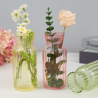 China Modern Most Popular Nordic Painted Tall Glass Vase 16.5cm High Borosilicate Glass Vase for sale