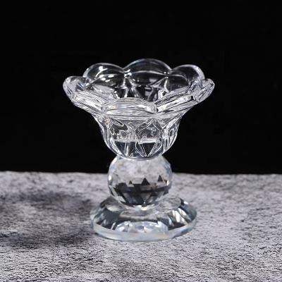 China art & Factory direct sales clear crystal candlestick collectable crystal votive candle holder for table decor for sale