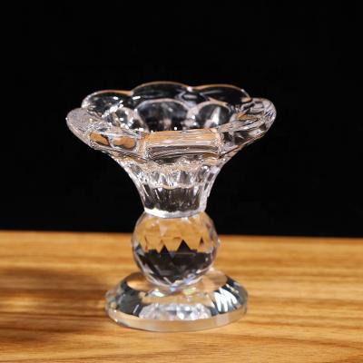 China art & Clear Replacement Candle Holder K9 Glass Crystal Wedding Candlestick Collectable for sale