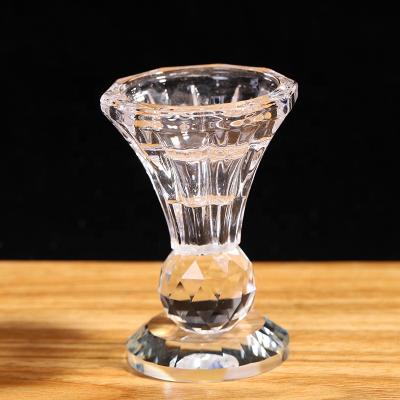 China art & Collectable New Design Glass Candlesticks Hand Carving Crystal Candle Holders for sale