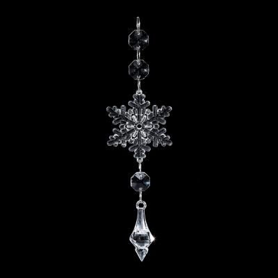 China Christmas Tree Crystal Garland New Snowflake Shape Chandelier Beads Garland Octagon Acrylic Bead Chain For Christmas Decoration for sale