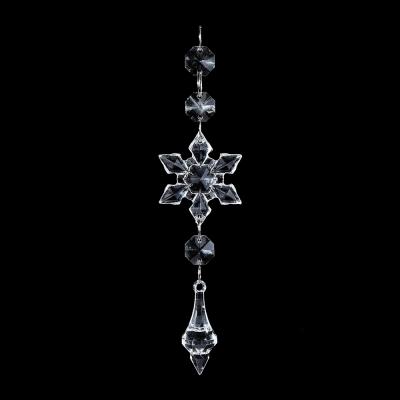 China Christmas Tree Ornament Hanging Clear Acrylic Octagon Bead Snowflake Suncatcher Christmas Decoration Ornaments for sale