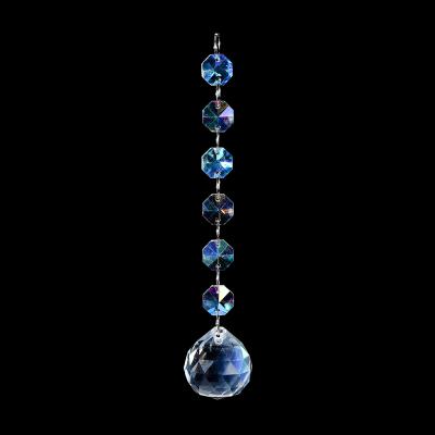 China Chandelier Parts Wedding Crystal Glass Suncatcher Garland Curtain Bead Octagon Chandelier Ball Hanging Prism For Party Home Decor for sale