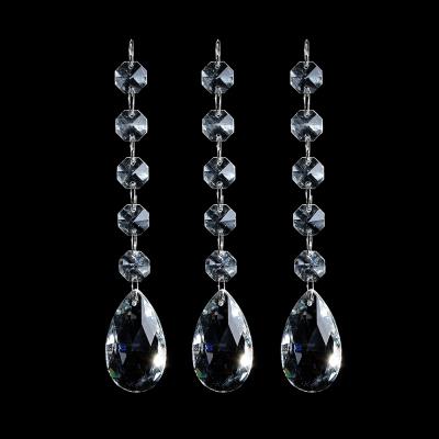 China Cchandelier Parts Chandelier Octagon Beads Chains Strand Crystal Garland Drop Hanging Faceted Glass Suncatcher for sale