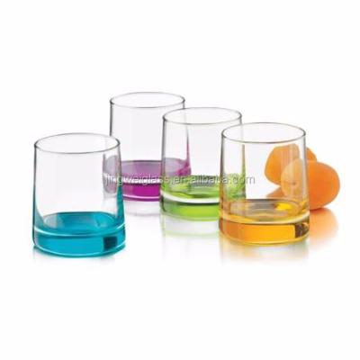 China Minimalist 10 oz. Durable Printings Colors Rocks Glass Liquor Crystal Whiskey Vodka Glasses for sale