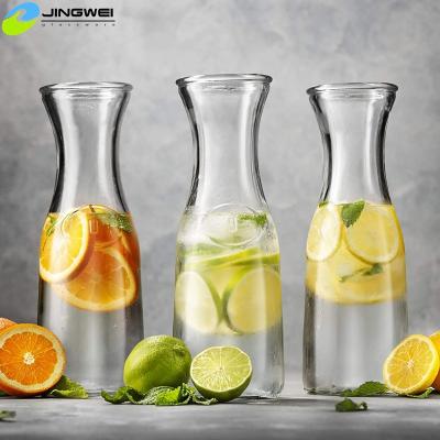 China Promotional printed glass water jug ​​kitchenware 1 liter jug ​​glass jug water pitcher carafe glass teapot for sale