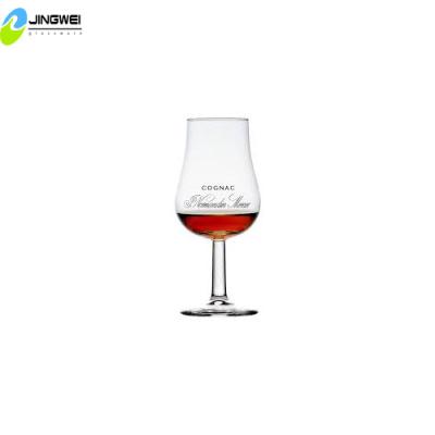 China New Classic/Postmodern Tulip Stemmed Glasses Logo Cognac Brandy Stemmed Snifter Gold Foil 5oz Glass for sale