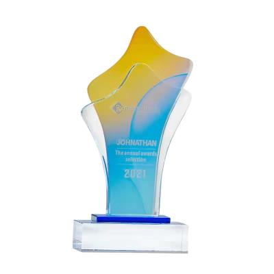 China Institutes Crystal Trophy Design Pink Diamond Crystal Award Healthcare Trophy for sale