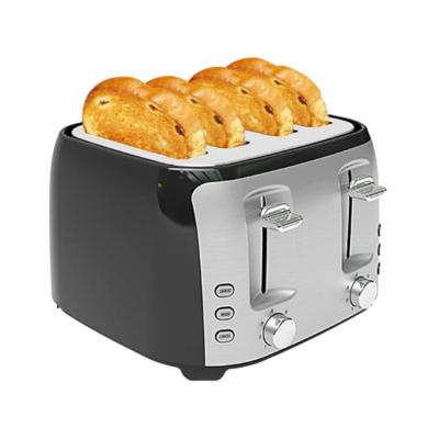 China Hotel 22833 4-slice toaster with different function reheat/defrost/cancel and automatic cut and cool-touch remote for sale