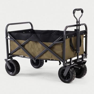 China Heavy Duty Foldable Outdoor Camping Carry Wagon Beach Wagon with Universal Wheels and Adjustable Handle for sale