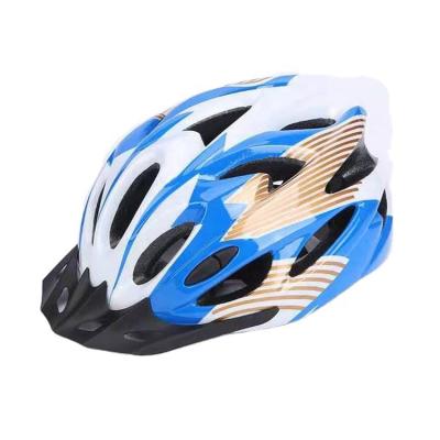 China Cheap Bicycle Cycling Helmet Blue+Gold Bike Safety Helmet Cycling Motorcycle For Sale for sale