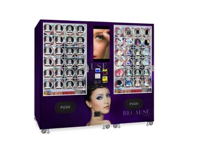 China Cosmetic SDK Jewelry Eyelash Vending Machine Wick With Bill Coin Card Reader Payment System for sale