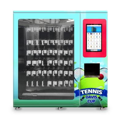 China Metal Micron TE2 Tennis Ball Vending Machine With Axis X/Y Lift And Adjustable Channel Width Large Space for sale