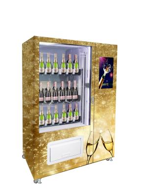 China Custom metal champagne vending machine with age recognition system and lift, support mobile phone wifi remote control networking for sale