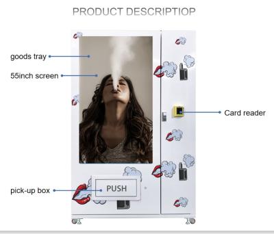 China Metal Top Selling 55 Inch Touch Screen Advertising E-Cigarette Vending Machines And Card Readers for sale