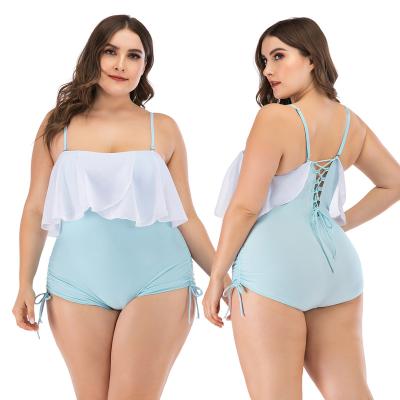 China Spandex/nylon plus size swimwear for women summer plus size halter swimwear bathing suit beach wear top for sale