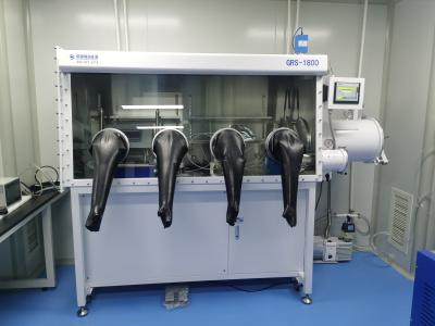 China 2 Workstation Lithium Battery Glove Box With 1PPM Water Oxygen Content And Gas Purification System for sale