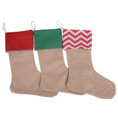 China Multicolor Cotton Canvas Christmas Gift Bag Cotton Canvas Christmas Gift Socks Cotton Canvas Stockings for sale