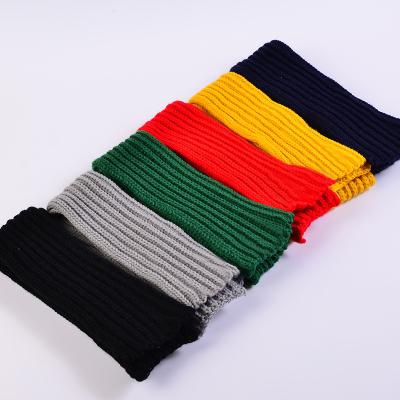 China Autumn and winter fashion children's scarf woolen pure color pure color baby knitted warm cute scarf for sale