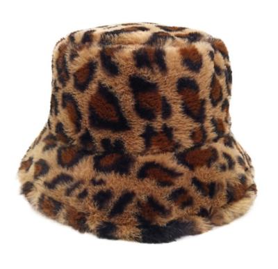 China breathable & New Waterproof Winter Mink Fur Leopard Print Bucket Hat Women Waterproof Keep Sun Warm Hat for sale