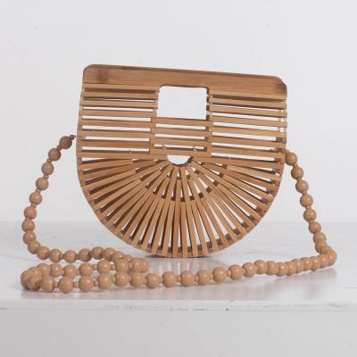 China Mini Shoulder Bag Semicircular in eco-friendly bamboo for sale