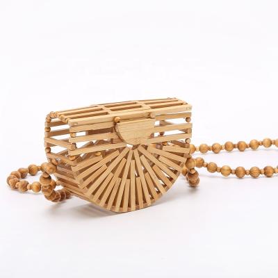 China Eco Friendly Bamboo Small Bag Flap Cover And Wooden Beaded Mini Bags for sale